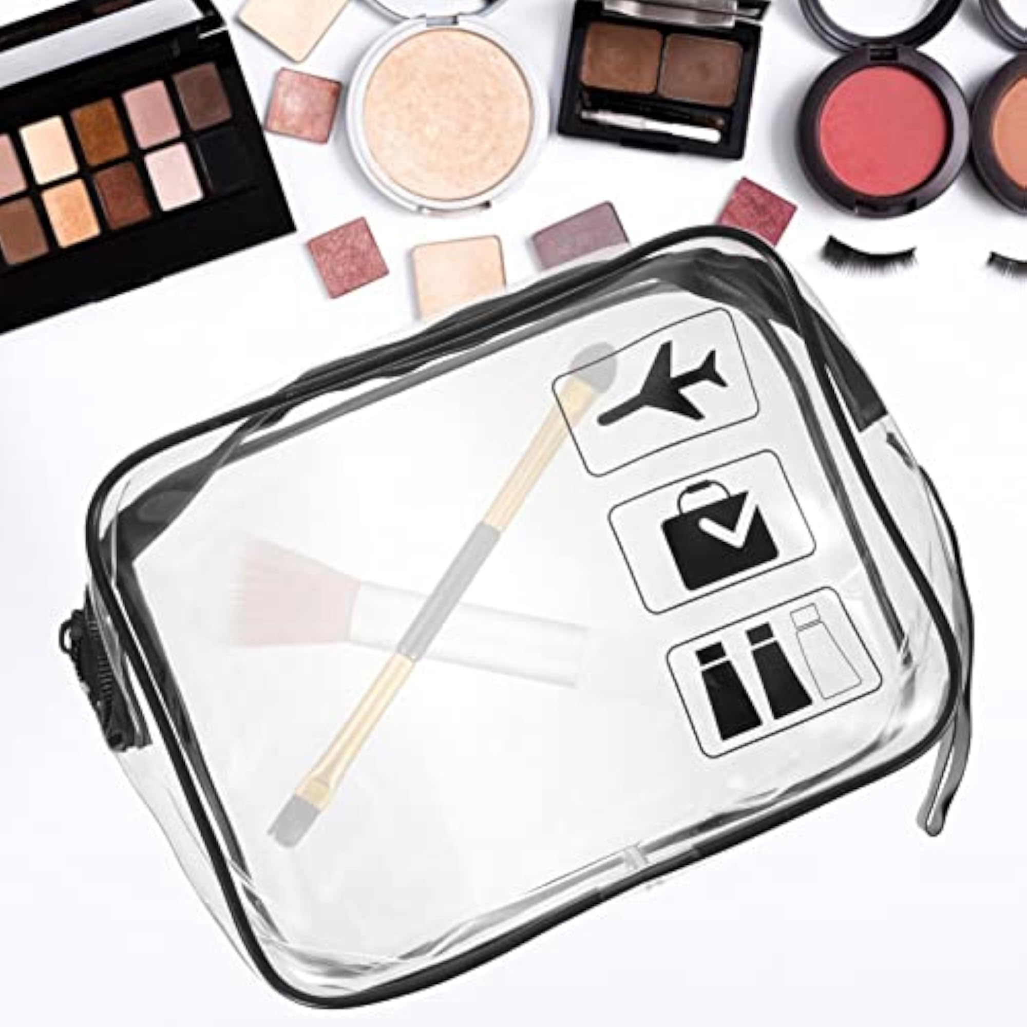 3pcs Clear Makeup Bags Airport Security Liquids Bags